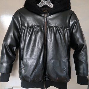 Leather Coat Jacket Girls French Cut